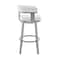 Armen Living Cohen 26" Counter Height Swivel Bar Stool in Silver Finish with White Faux Leather 721535761982 - alternate 6